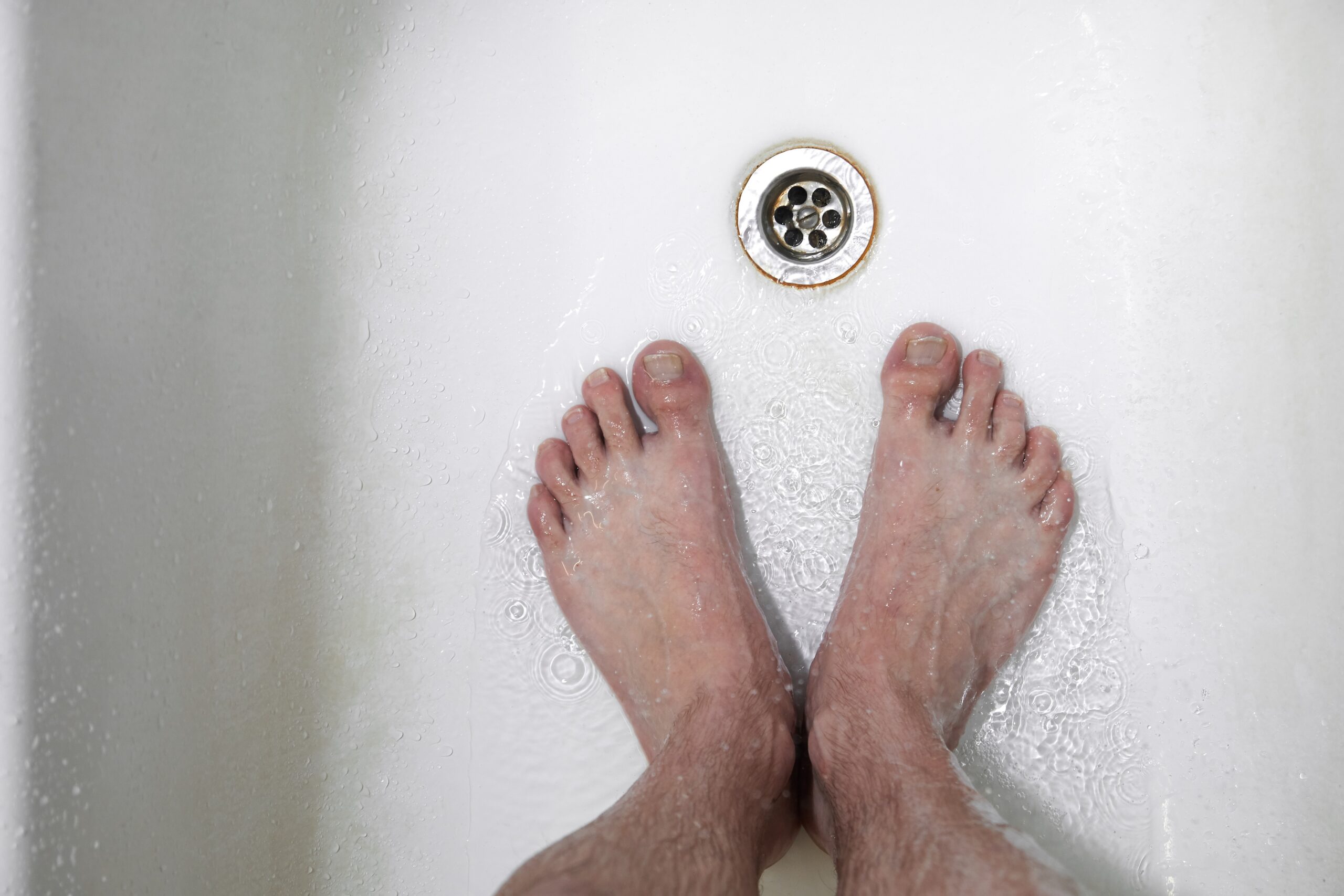 Feet and shower drain
